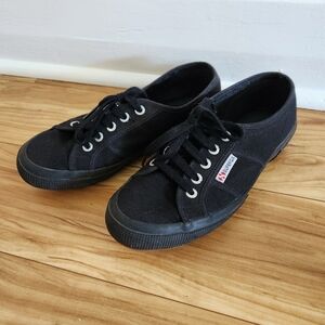 Black Canvas and Rubber Superga Shoes